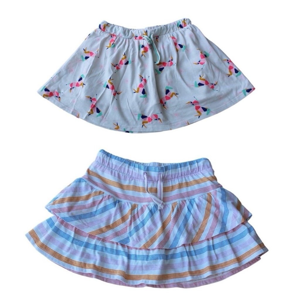 Cat & Jack 2-pack Unicorn Print and Stripes Skort Size 7/8